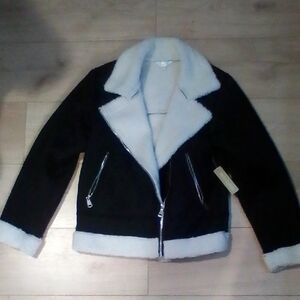 Elegant Black and White Teddy Jacket